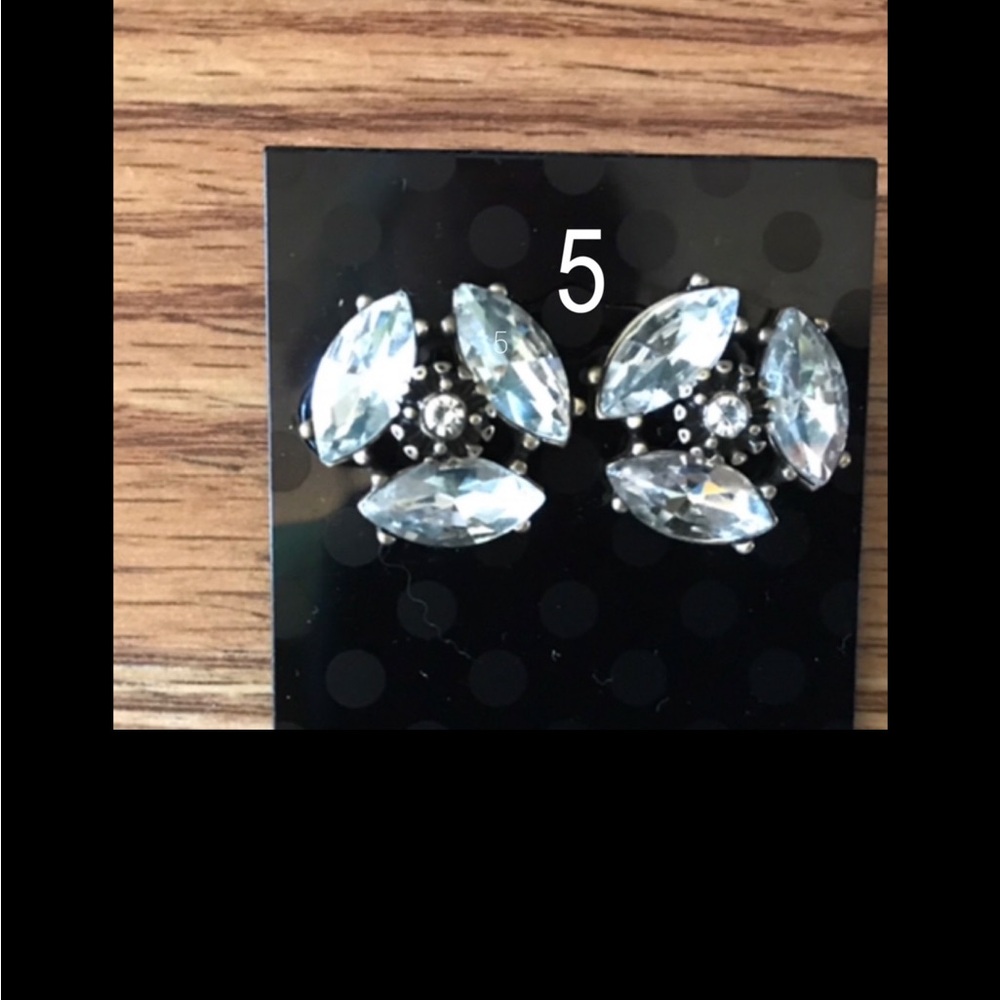 Crystal Cluster Stud Earrings - Clear
